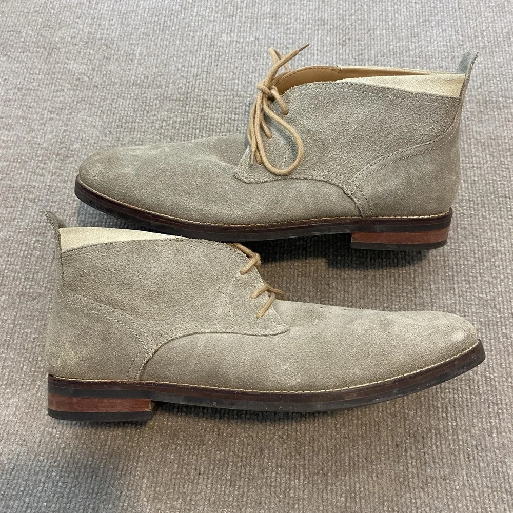 Cole Haan Boots Mens Size 11.5M Beige Suede Chukka Ankle Lace Up Casual C23872‎